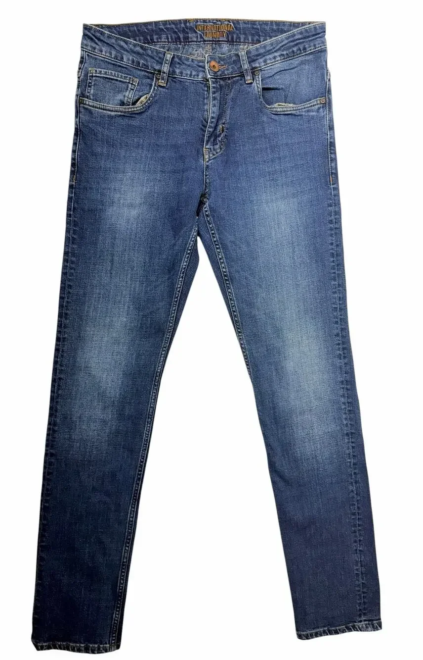 International Laundry Johnny Jeans Mens 32x31 Blue Denim Straight Leg Distressed